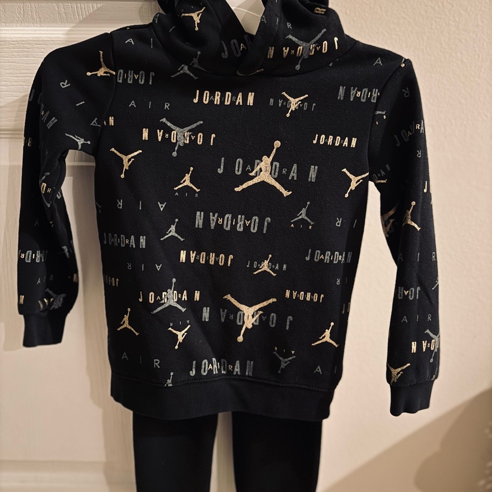 Jordan Black Hoodie with Gold Accents